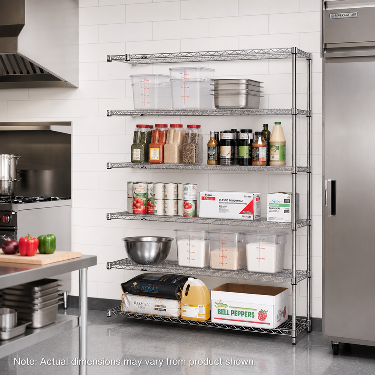 Product image #2 for Metro Super Erecta Chrome Plated Add-On Wire Shelving Unit with 5 Shelves, 42 Inches W x 18 Inches D x 74 Inches H