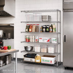 Thumbnail image #2 for Metro Super Erecta 5AN347C Chrome Wire Shelving Add-On Unit, 5 Shelves, 42"W x 18"D x 74"H