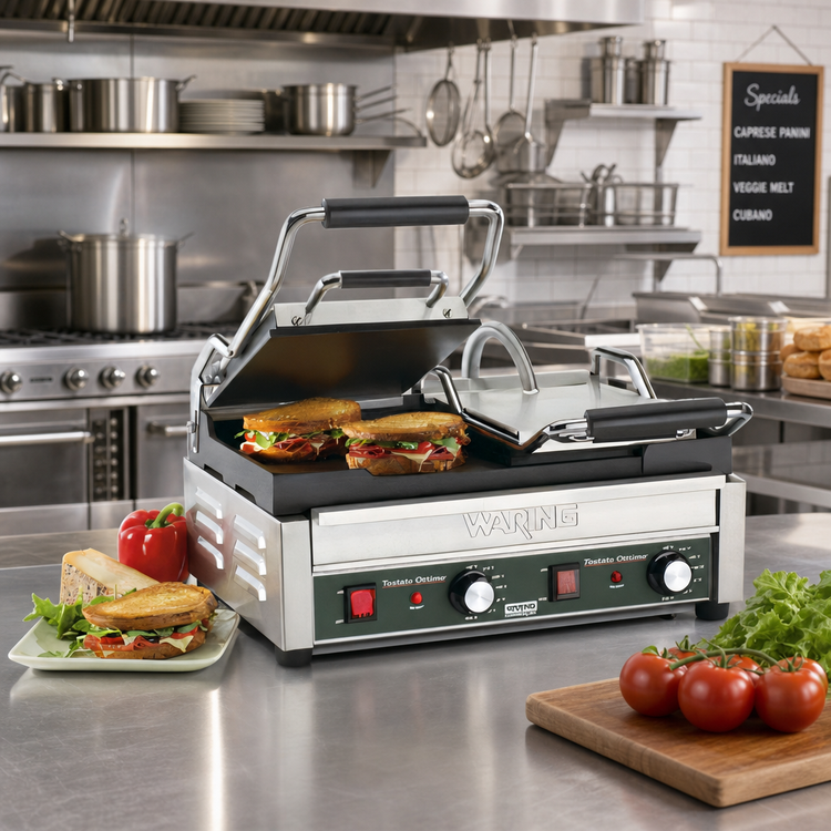 Product image #2 for Waring Tostato Ottimo™ Dual Electric Flat Grill Panini Press, 17 x 9.25-Inch Cooking Surface