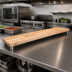 Thumbnail image #2 for John Boos 48 x 10 x 1-1/4 Inch Edge Grain Hard Rock Maple Steam Table Cutting Board with Stainless Steel Supports