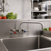 Thumbnail image #2 for BK Resources Evolution Splash-Mounted Commercial Faucet with 10-Inch Swing Spout, 4-Inch Centers
