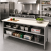 Thumbnail image #2 for John Boos 72 x 30 Inch Poly Top Work Table with Open Front Cabinet Base, 3/4 Inch Reversible Poly Surface, 5 Inch Backsplash