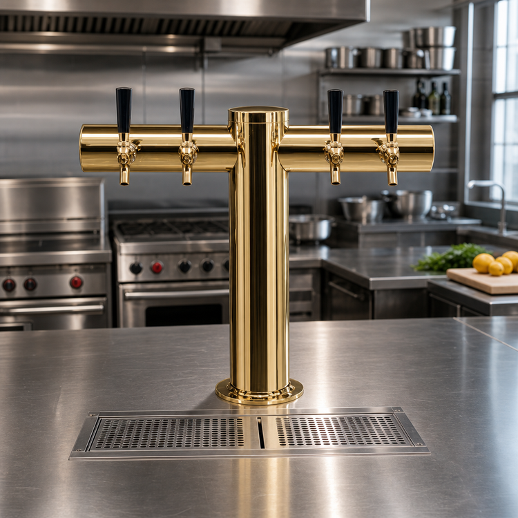Product image #2 for Metropolis T-Style Countertop Glycol-Cooled 4-Faucet Draft Beer Tower