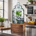 Thumbnail image #2 for Mid-Century 2 Gallon Glass Beverage Dispenser with Ice Chamber and Walnut Base
