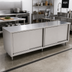 Thumbnail image #2 for John Boos 96-Inch x 30-Inch Stainless Steel Enclosed Work Table with Cabinet Base and Sliding Doors