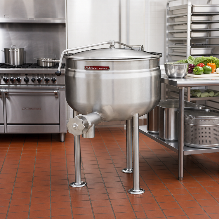 Product image #2 for Southbend Steam KDLS-40F 40 Gallon Direct Steam Full Jacket Tri-Leg Steam Kettle