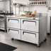Thumbnail image #2 for Turbo Air Super Deluxe 48-Inch Two-Section Worktop Refrigerator with 4 Drawers and Self-Cleaning Condenser