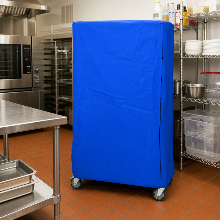 Product image #2 for Quantum 400 Denier Blue Nylon Wire Cart Cover with Velcro Flap, 24 x 60 x 63 Inches