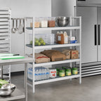 Thumbnail image #2 for Fermod Fermostock 4R68B66 4-Tier Perforated Gray Starter Shelving Unit with Removable Polymer Inserts, 68W x 18D x 66H
