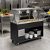 Thumbnail image #2 for Vollrath 2-Series Affordable Portable Mobile Refrigerated 3-Pan Cold Food Buffet Station with Lights, Breath Guard, and Open Storage Base