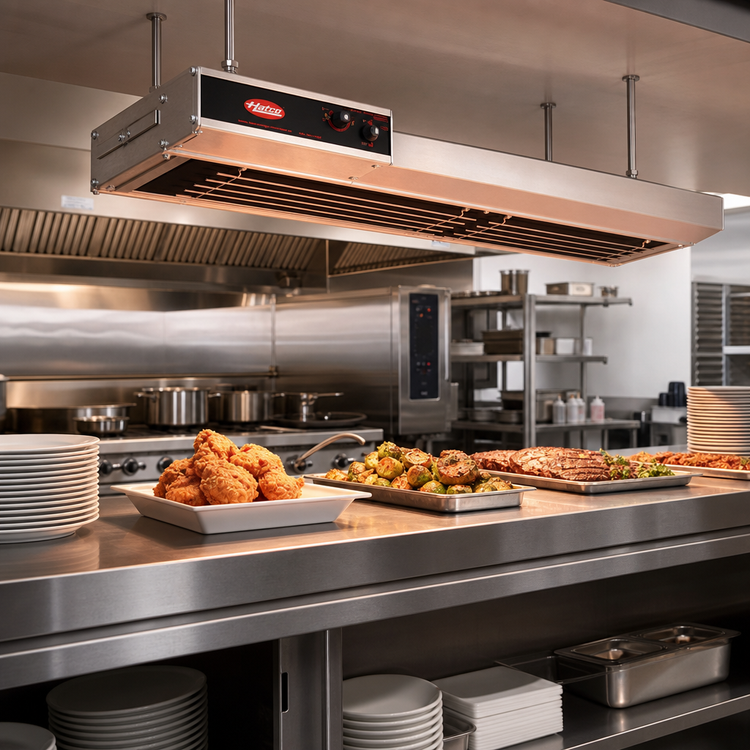 Product image #2 for Hatco Glo-Ray Dual Lighted Infra-Black Strip Heater, 24 Inch Wide, 1120 Watts, 3-Inch Spacer