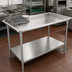Thumbnail image #2 for John Boos 72-7/8-Inch x 30-3/8-Inch Stainless Steel Dish Sorting Table with Raised Edge and Undershelf