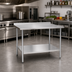 Thumbnail image #2 for Deluxe Series Stainless Steel Work Table with Rear Upturn and Adjustable Undershelf, 48 x 30 Inches