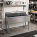 Thumbnail image #2 for Eagle Group Three-Compartment Floor Model Utility Sink, 61-3/8 Inch W x 25 Inch D, 304 Stainless Steel, No Drainboards