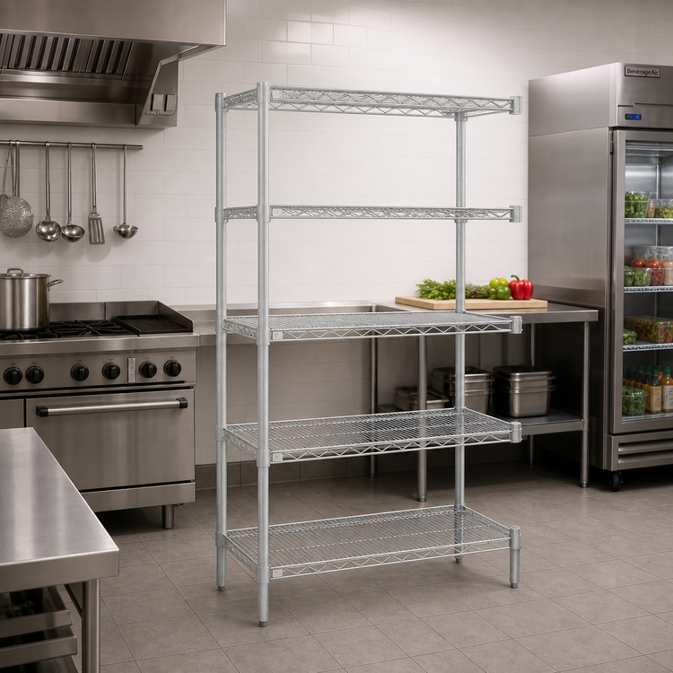 Product image #2 for EagleGard 5-Tier Add-On Wire Shelving Unit, 24-Inch W x 21-Inch D x 74-Inch H, EAGLEgard Hybrid Epoxy Finish
