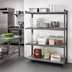 Thumbnail image #2 for Cambro Camshelving Basics Plus 4-Tier Polymer Add-On Shelving Unit, 18 x 60 x 64 Inches, 3 Vented + 1 Solid, Brushed Graphite