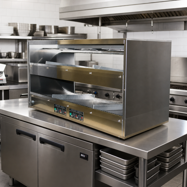 Product image #2 for BKI 2TSM-6224L Countertop Pass-Through Sandwich Warmer with 2 Slanted Shelves