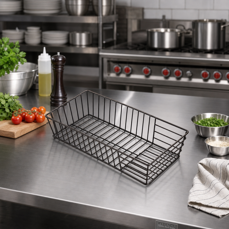 Product image #2 for Nestable Rectangular Metal Serving Basket, 13 x 6 x 2.5 Inches