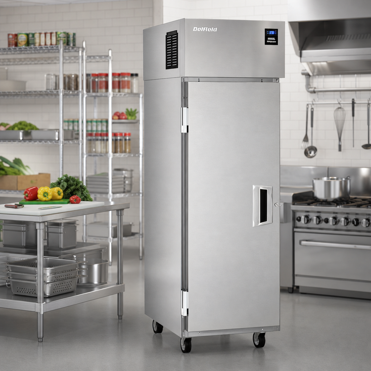 Product image #3 for Delfield 1-Section Reach-In Refrigerator, Solid Door, 19 Cu. Ft., Top-Mounted R290