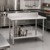 Thumbnail image #2 for Eagle Deluxe Series Stainless Steel Work Table with 4-1/2 Inch Backsplash and Adjustable Undershelf, 48 x 24 Inches