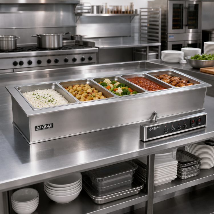 Product image #2 for Eagle Group SGDI-5-240T Five-Well Electric Drop-In Hot Food Well Unit