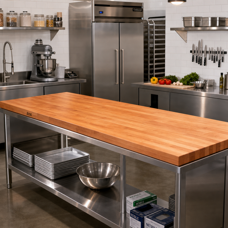 Product image #2 for Boos Block American Cherry Edge Grain Kitchen Countertop, 96-Inch x 25-Inch x 1-1/2-Inch, Varnique Finish