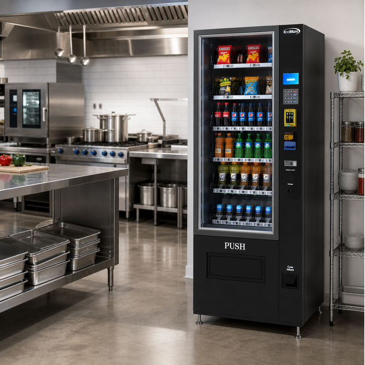 Product image #2 for KoolMore Refrigerated Snack and Drink Vending Machine with 36 Slots, Credit Card Reader and Bill Acceptor - Black