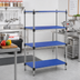 Thumbnail image #2 for QuadPlus 36 x 24 Inch Solid Blue Polymer Shelf Mat with Chrome Quad-Adjust Frame