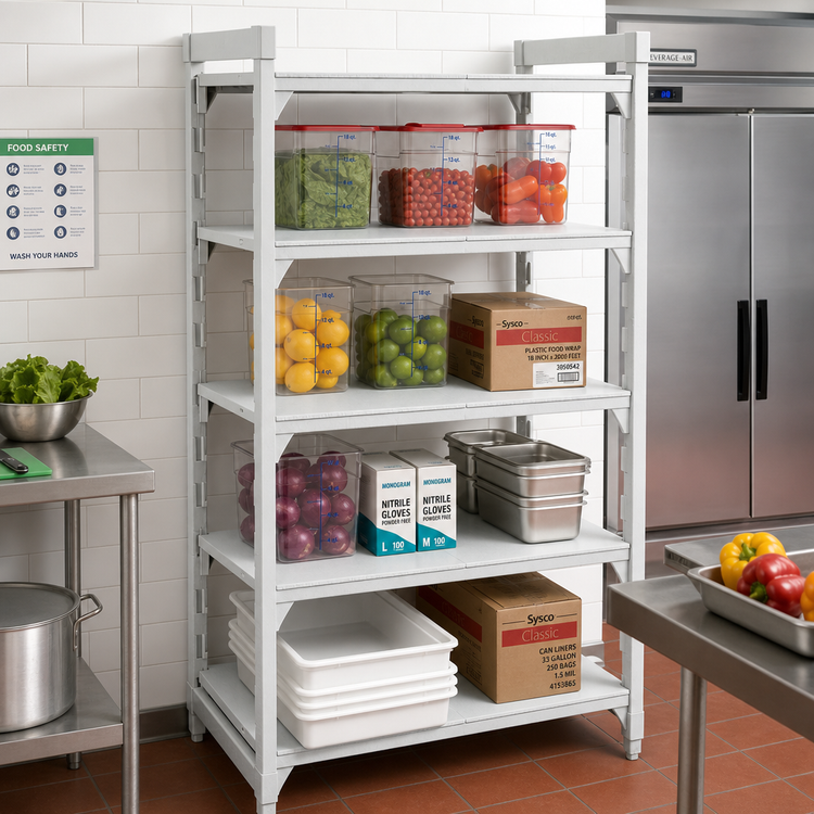 Product image #3 for Cambro Camshelving Premium 4-Shelf Solid Stationary Starter Unit, 18 x 42 x 84 Inches