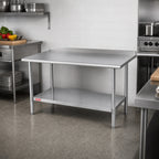 Thumbnail image #2 for Duke Manufacturing 416S-2430-2R 30 x 24 Inch Stainless Steel Work Table, 16-Gauge 400 Series Top, Straight Riser and Undershelf