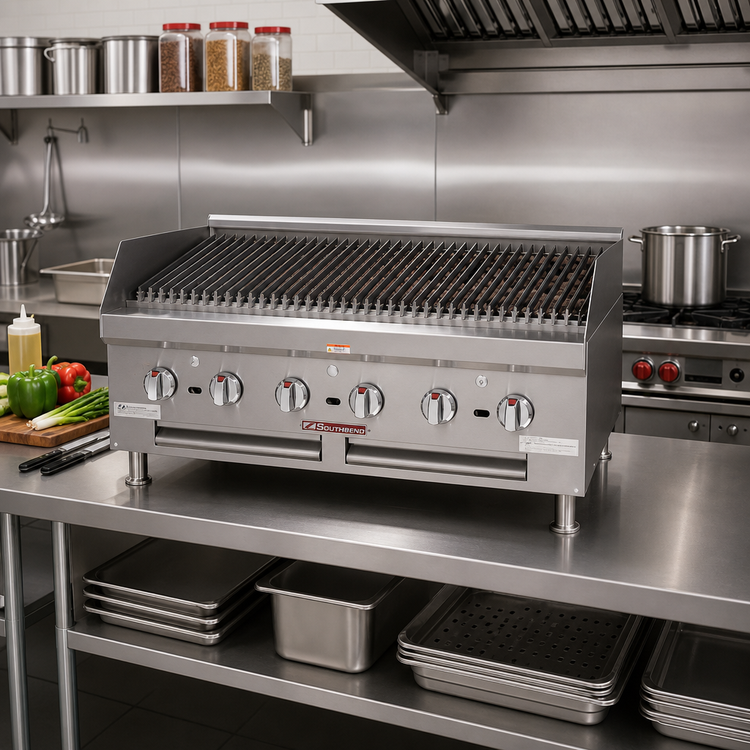 Product image #2 for Southbend HDCL-48 48-Inch Countertop Gas Charbroiler with Lava Rock Briquettes