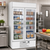 Thumbnail image #2 for MarketMax 44 Cu. Ft. Two-Section Reach-In Glass Door Freezer Merchandiser, White, Bottom-Mount, 115V