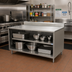 Thumbnail image #2 for 14-Gauge 304 Stainless Steel Chef Table with Open Front Cabinet Base and 5-Inch Backsplash, 48 x 36 Inches