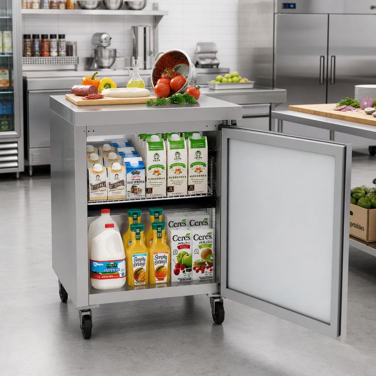 Product image #2 for KoolMore 27-Inch Stainless Steel 1-Section Worktop Refrigerator, 6.3 Cu. Ft., 1 Door