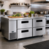 Thumbnail image #2 for Hoshizaki Steelheart 2-Section Undercounter Drawer Refrigerator, 67 Inch, 19.97 Cu. Ft., Self-Contained Side-Mounted Refrigeration