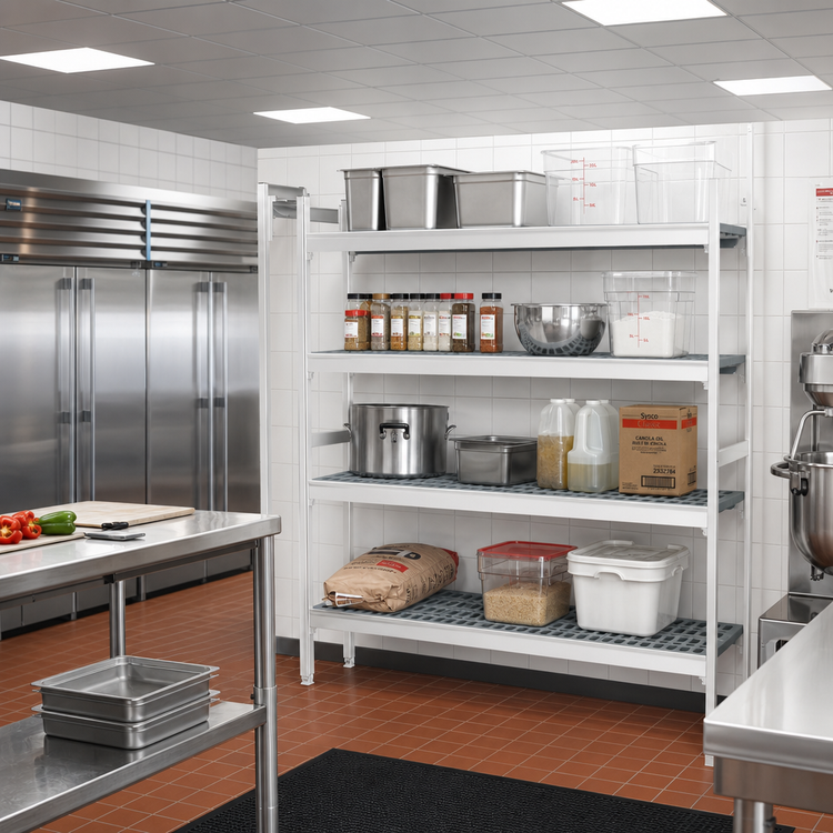 Product image #2 for Fermostock Modular Polymer Shelving Expansion Kit, 4-Tier, 68"W x 18"D x 83"H