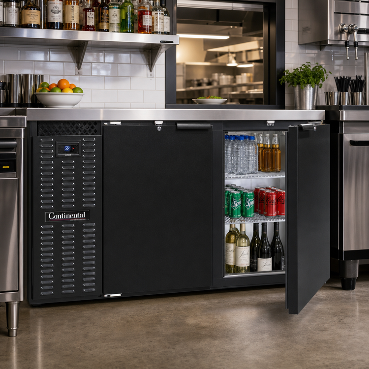 Product image #2 for Continental Refrigerator BB59SNPT Shallow Depth Pass-Thru 59" 4-Door Back Bar Cooler