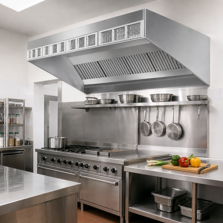 Product image #2 for SpecAir HESFA96-72 Short Front Wall Type Compensating Make-Up Air Exhaust Hood, 72" Wide
