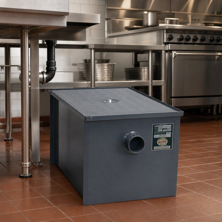 Product image #2 for BK Resources 14 lb Carbon Steel Grease Trap, 7 GPM