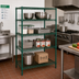 Thumbnail image #2 for Quantum 36 in. W x 30 in. D x 74 in. H Stationary 4-Shelf Wire Shelving Starter Kit, Green Epoxy Antimicrobial Finish