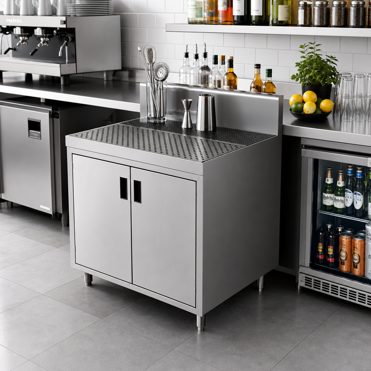 Product image #2 for Prestige Supreme 36-Inch Underbar Drainboard Cabinet with Removable Hinged Doors