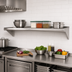 Thumbnail image #2 for Special Value Wall-Mounted Stainless Steel Shelf, 60 Inch x 15 Inch, Bullnose Edge