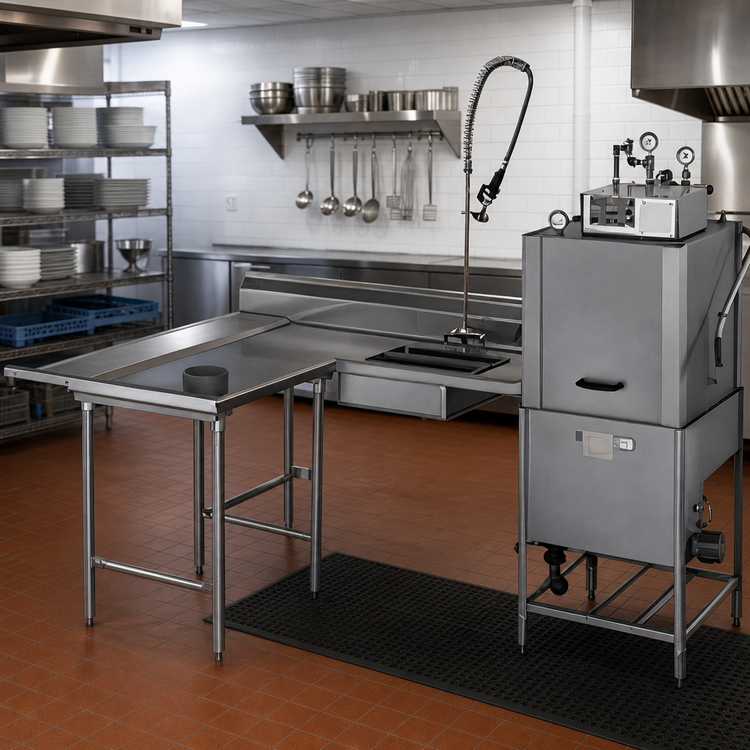 Product image #2 for Eagle Group SDTLR-120-16/3 Island Design Right-to-Left Soiled Dishtable with Dish Landing Shelf