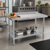 Thumbnail image #2 for John Boos Stallion UFBLG4818 Budget Stainless Steel Top Work Table, 48 x 18 Inches, 1-1/2 Inch Rear Riser, Galvanized Base, Adjustable Undershelf