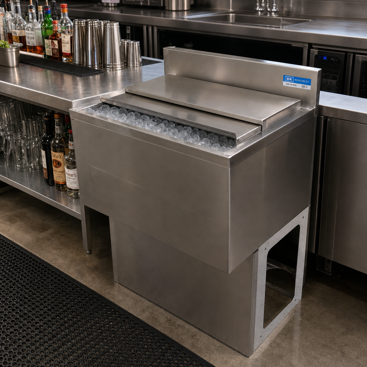 Product image #3 for BK Resources 36-Inch Underbar Stainless Steel Ice Bin with 10-Circuit Cold Plate, 100 lb Capacity