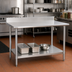 Thumbnail image #2 for Eagle Budget Series 72-Inch x 30-Inch 430 Stainless Steel Work Table with 4-1/2-Inch Backsplash and Adjustable Undershelf