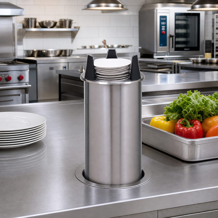 Product image #2 for Director's Choice Adjustable Drop-In Unheated Shielded Round Plate Dispenser