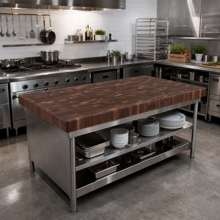 Product image #2 for John Boos Boos Block End Grain Walnut Island Countertop, 48" x 25", 2-1/4" Thick