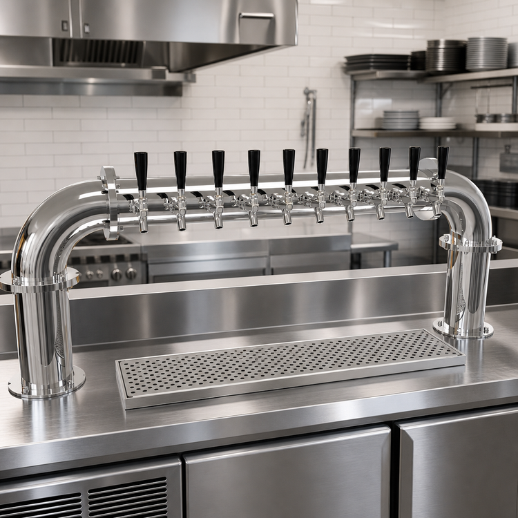 Product image #2 for Glastender Glycol-Cooled Pipe Pass-Thru Countertop Draft Dispensing Tower with 10 Faucets