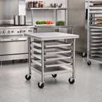 Thumbnail image #2 for Eagle Group T3030SEM-ST-CAH Mobile Stainless Steel Equipment Stand with Removable 5-Pan Rack, Undershelf, 27-1/8"W x 31-1/8"D x 34"H